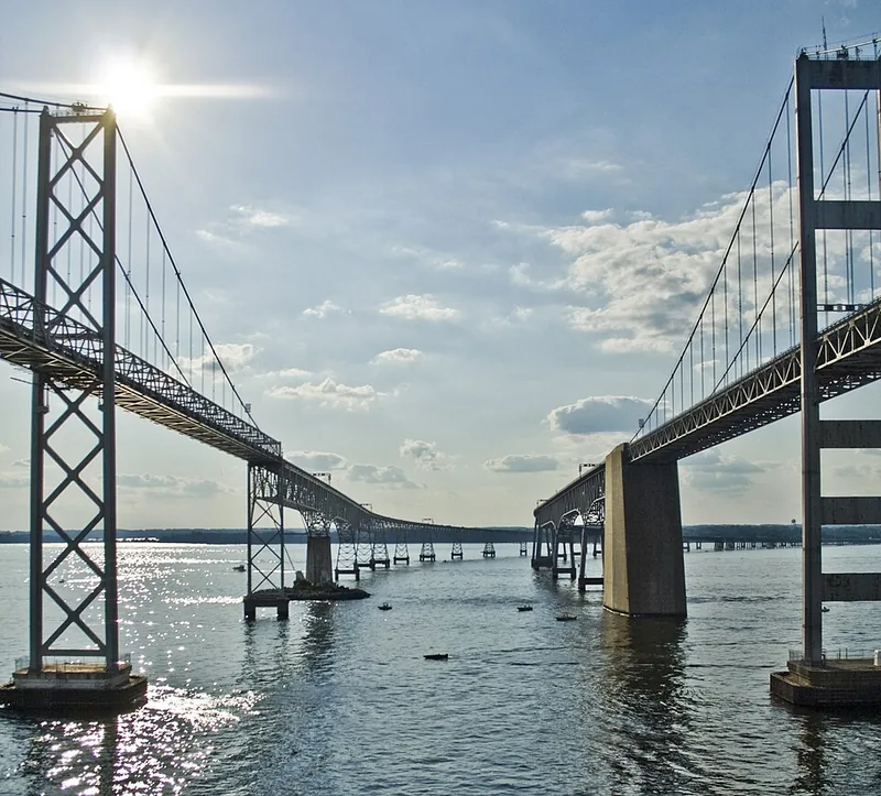 Chesapeake Bay Bridge spanning Maryland's famous estuary