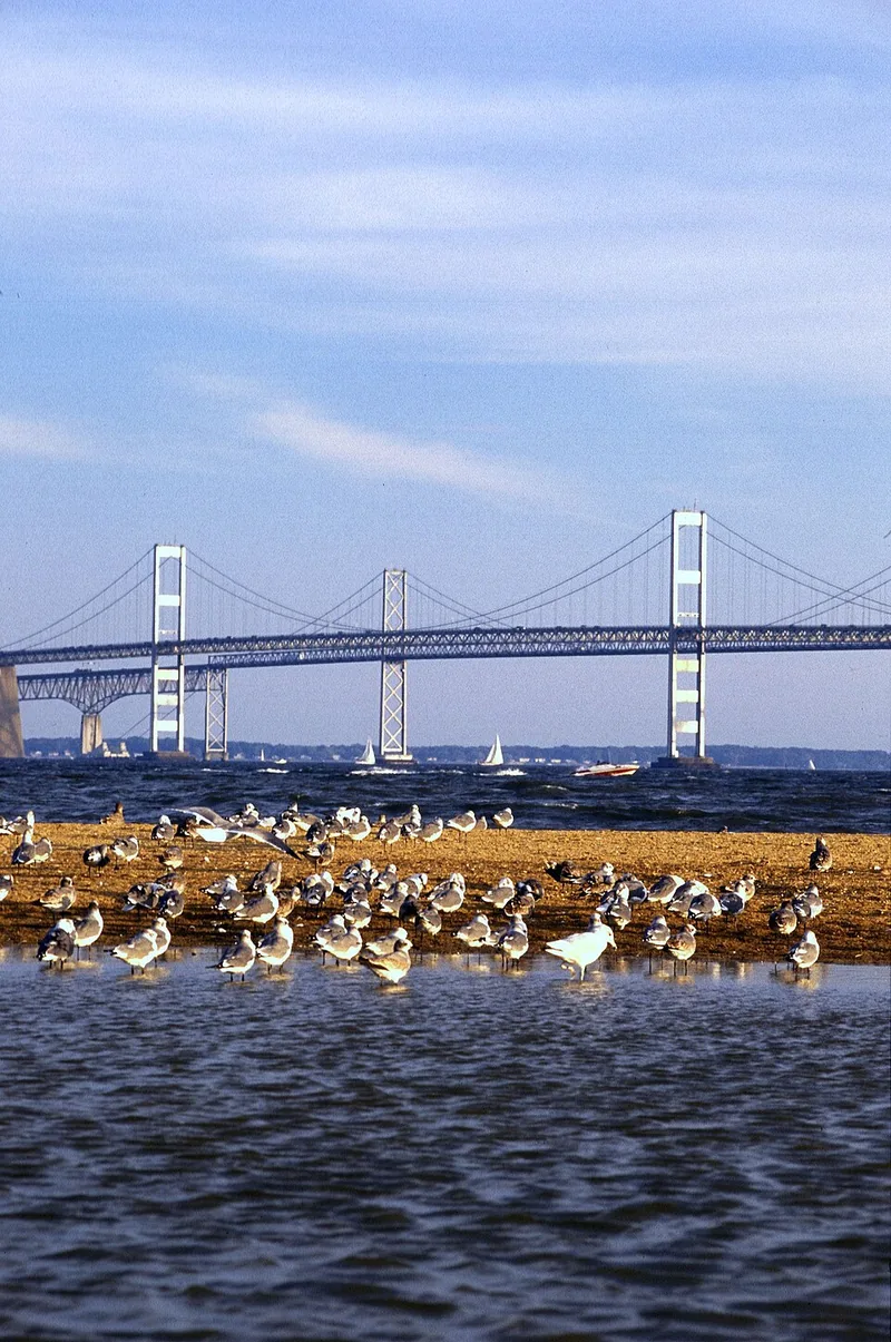 Chesapeake Bay Bridge-Tunnel spanning the mouth of the Chesapeake Bay